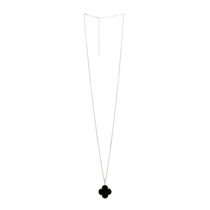 Van Cleef & Arpels 18K White Gold Black Onyx Magic Alhambra Pendant Necklace 3 of 5