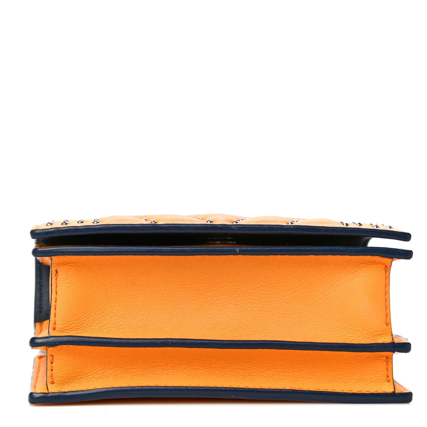 Lambskin Diamond Disco Mini Flap Crossbody Bag Orange