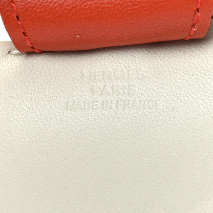 Hermes Milo Lambskin Grigri Rodeo Horse Bag Charm MM Craie Sesame Cornaline 3 of 5