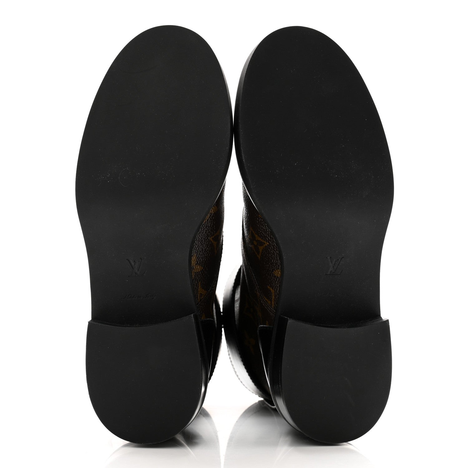Louis Vuitton Calfskin Monogram Wonderland Flat Ranger Boots 38 Black 5 of 10