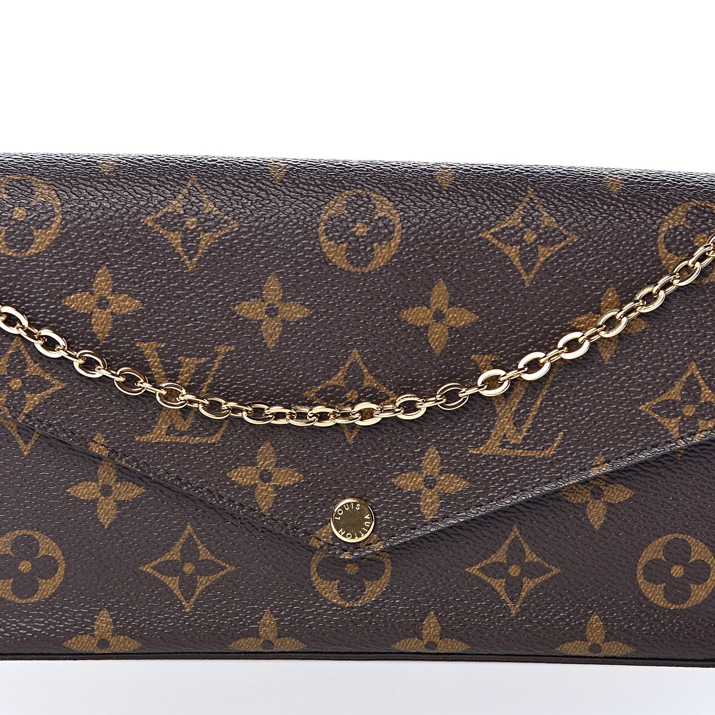 Monogram Pochette Felicie Chain Wallet Fuchsia