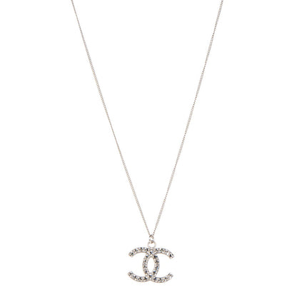 Chanel Baguette Crystal CC Necklace Silver 1 of 5
