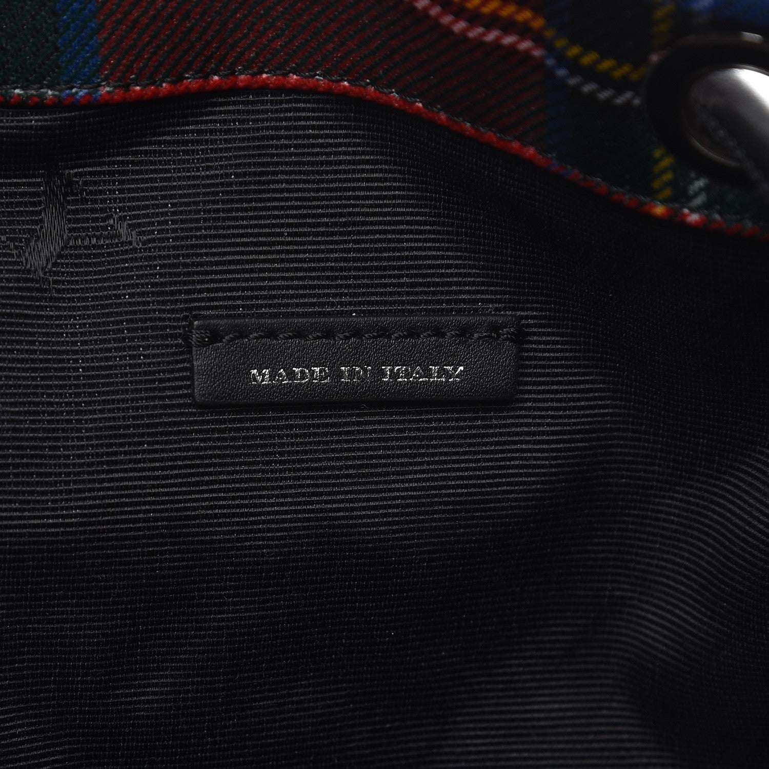 Burberry Laminated Tartan Patchwork Medium Rucksack Backpack Military Red 7 of 7