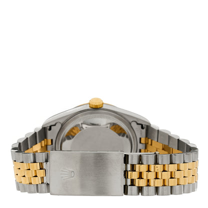 Rolex Stainless Steel 18K Yellow Gold 36mm Oyster Perpetual Datejust Watch Champagne Linen 16233 3 of 4