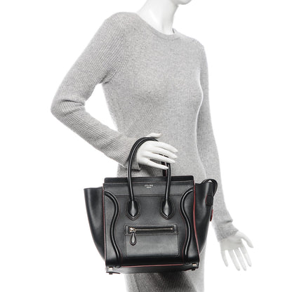 Celine Smooth Calfskin Micro Luggage Black 2 of 6
