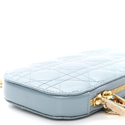Christian Dior Patent Cannage Lady Dior Phone Holder Cloud Blue 9 of 9