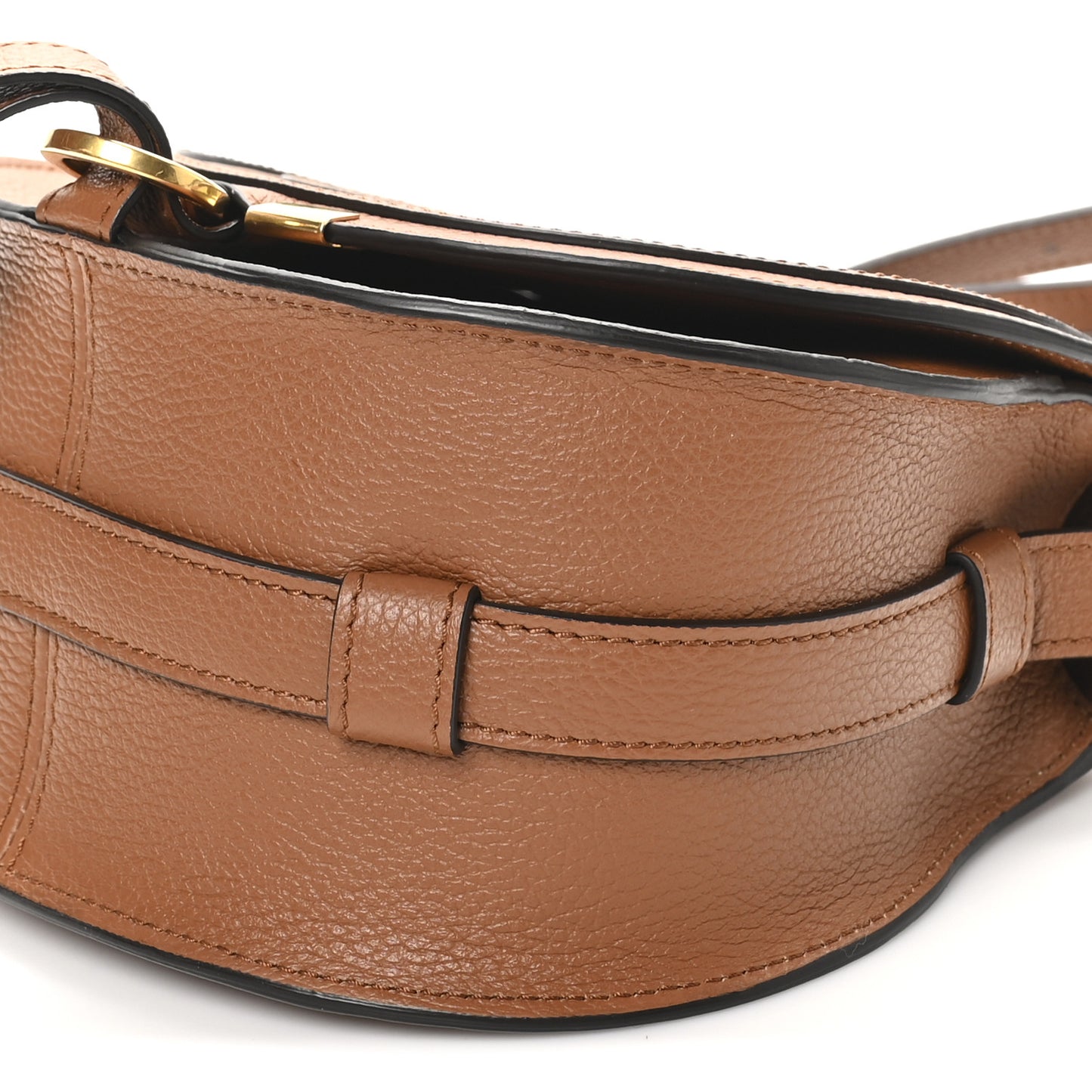 Calfskin Mini Marcie Round Crossbody Bag Tan