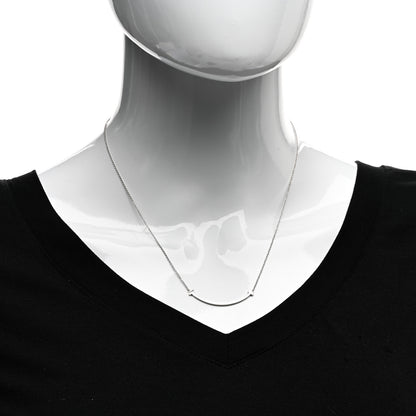 Tiffany 18K White Gold Small T Smile Pendant Necklace 2 of 4