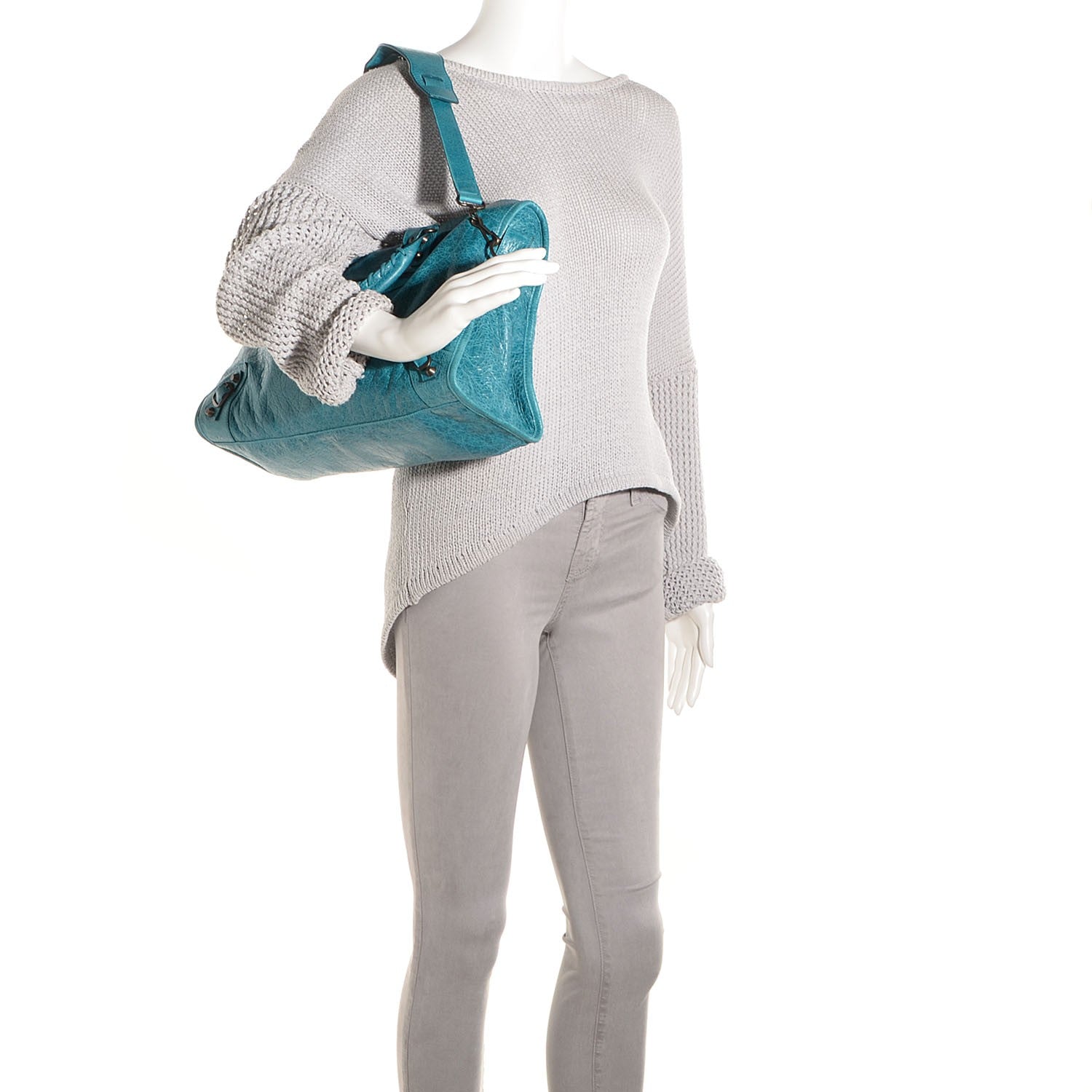 Balenciaga Agneau Classic Hardware City Bleu Paon 2 of 12