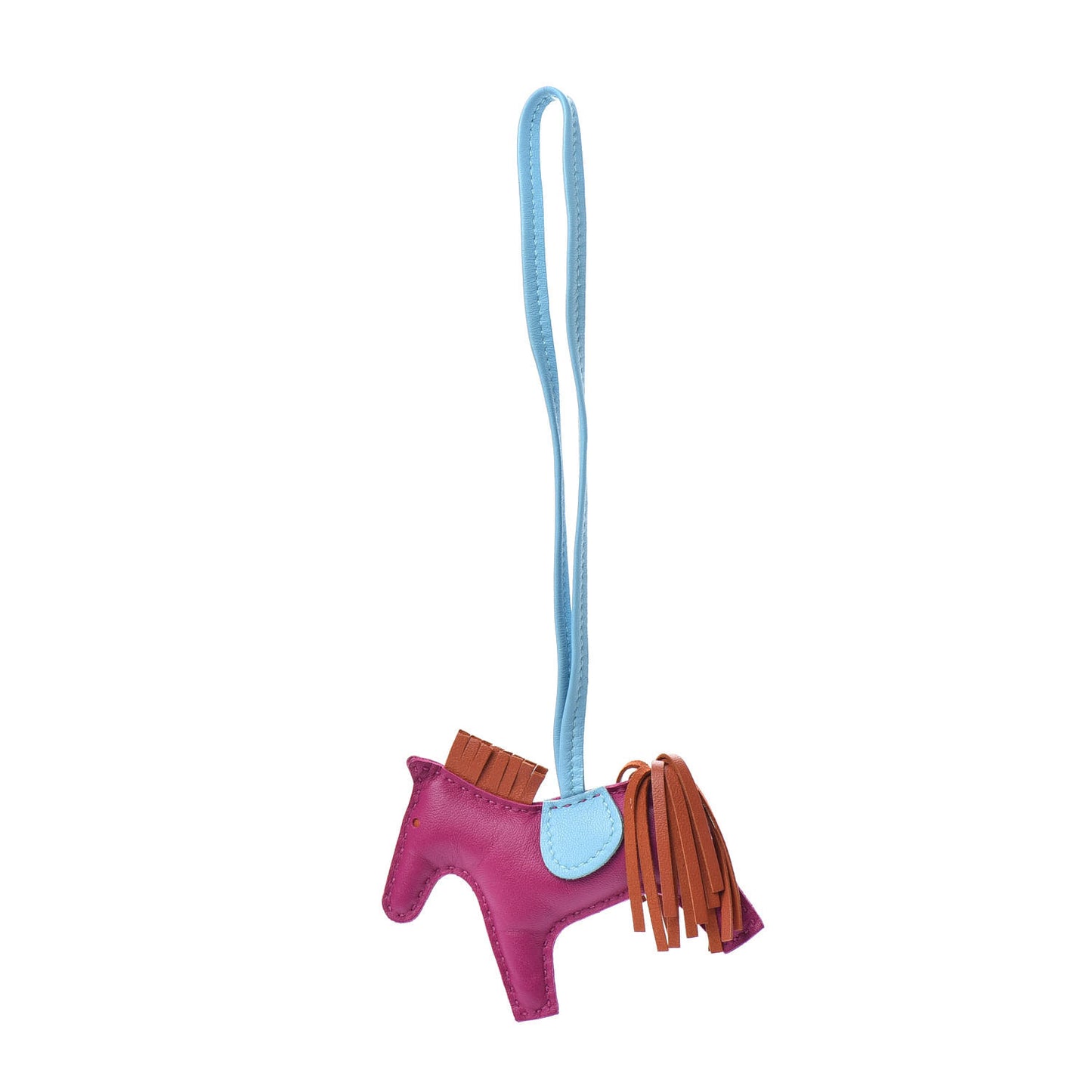 Milo Lambskin Grigri Rodeo Horse Bag Charm PM Rose Pourpre Cornaline Celeste