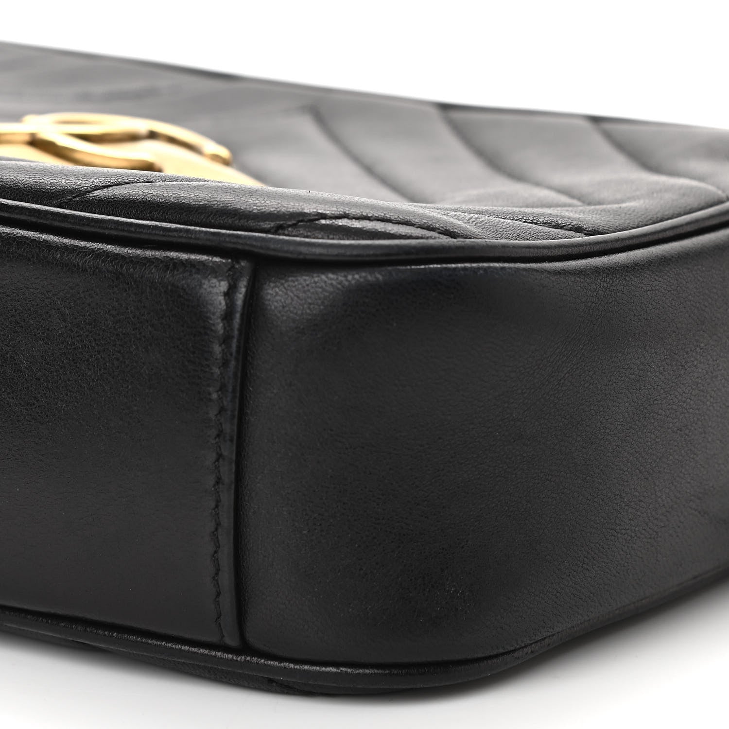 Chanel Lambskin Chevron Quilted Pyramid CC Camera Case Black 10 of 11