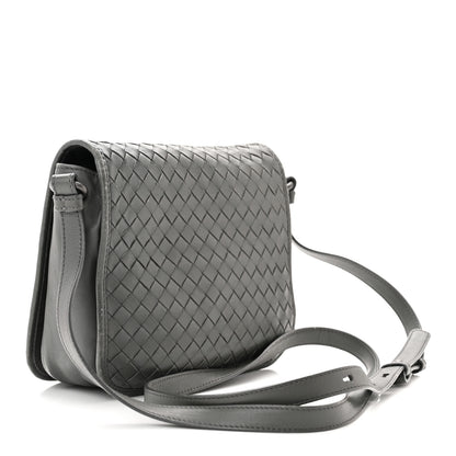 Bottega Veneta Nappa Intrecciato Mini Flap Crossbody Light Grey 3 of 17