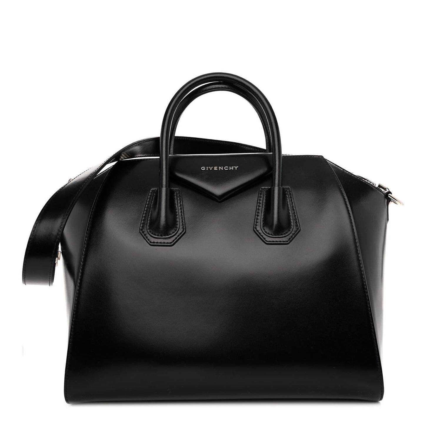 Shiny Lord Calfskin Medium Antigona Black