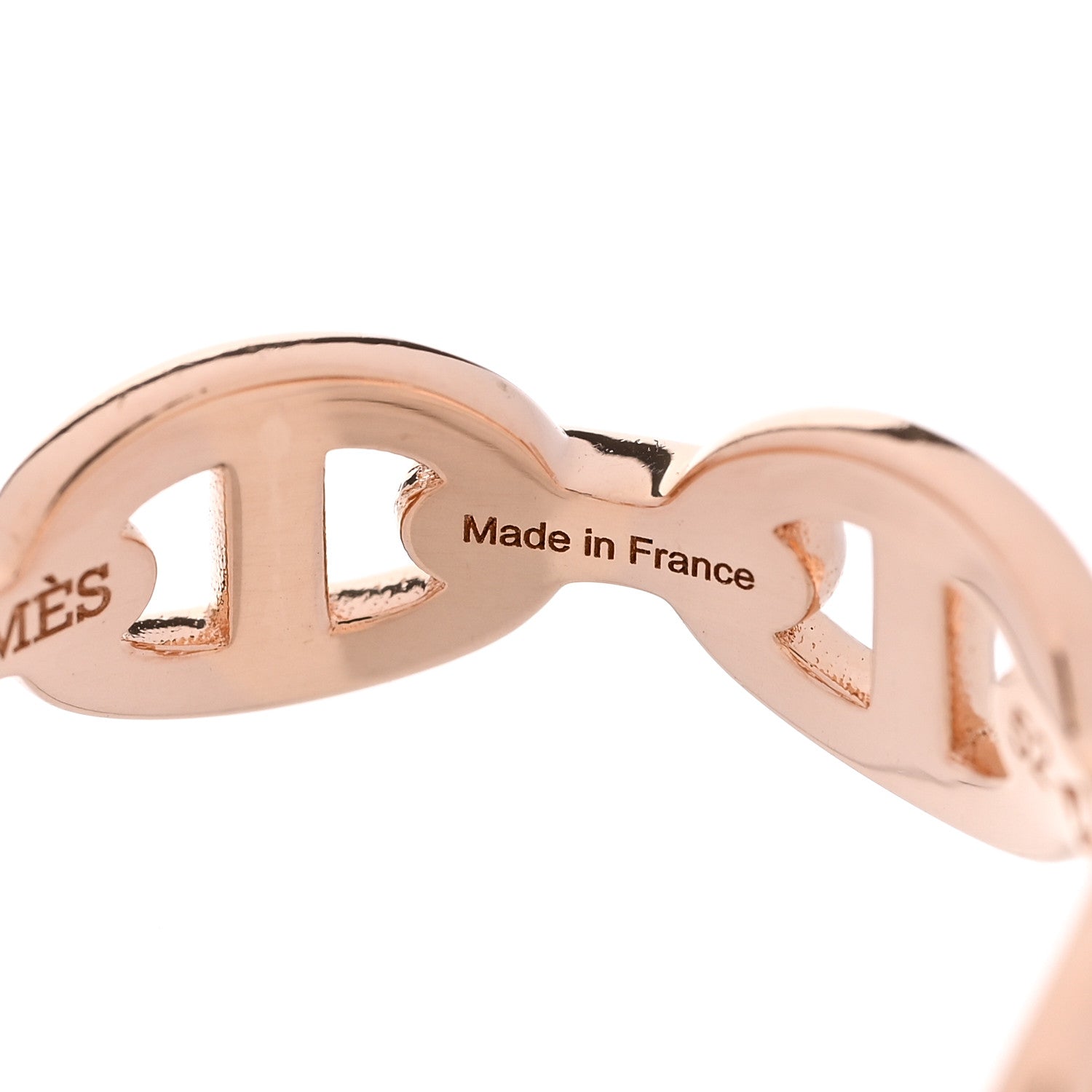 Hermes 18K Rose Gold PM Chaine D'Ancre Enchainee Ring 52 6 5 of 8