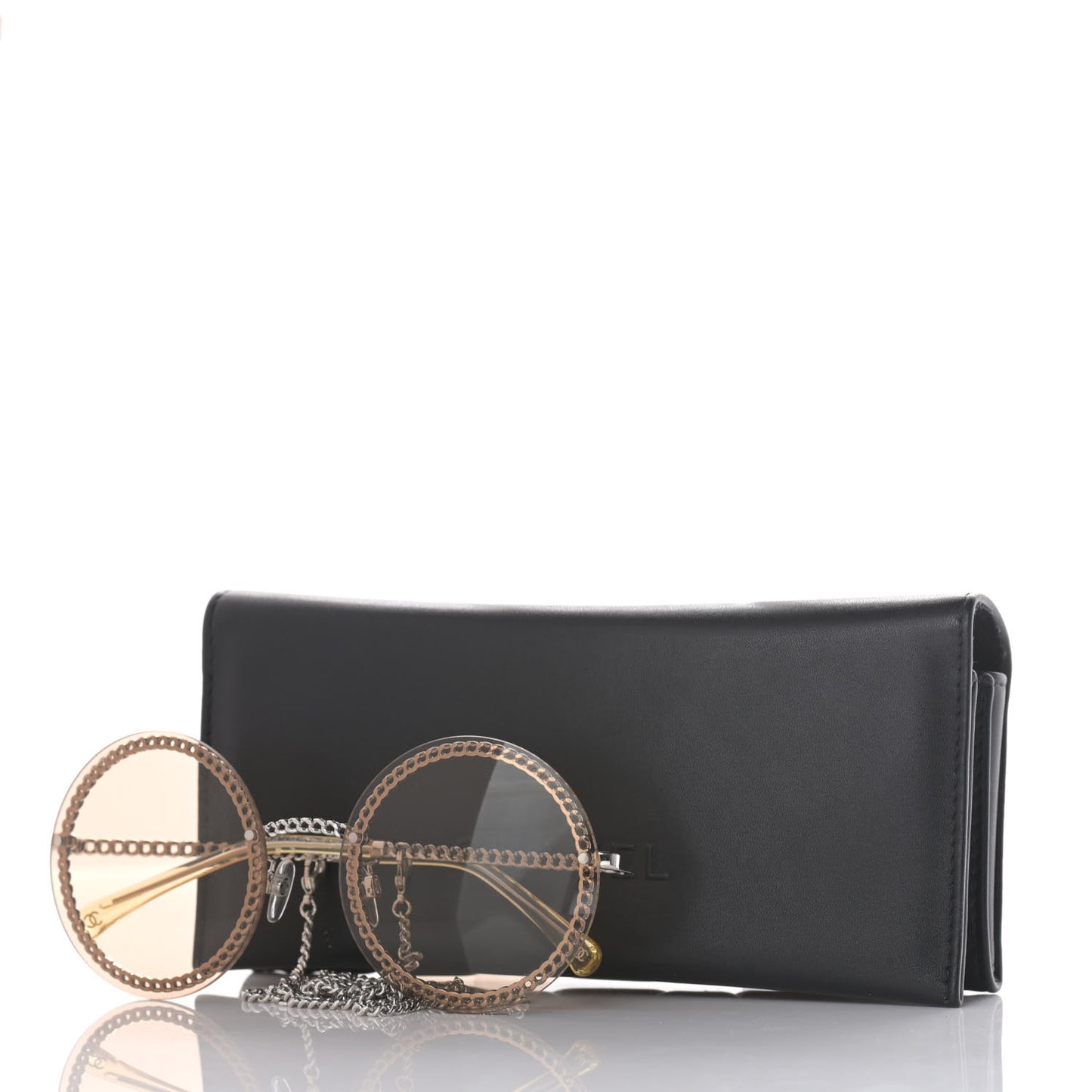 Chain Round Sunglasses 4245 Brown Silver