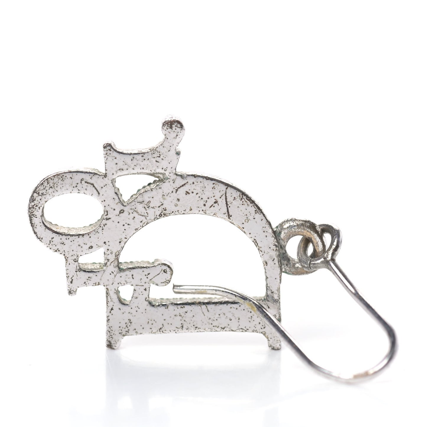 Crystal Logo Earrings Silver