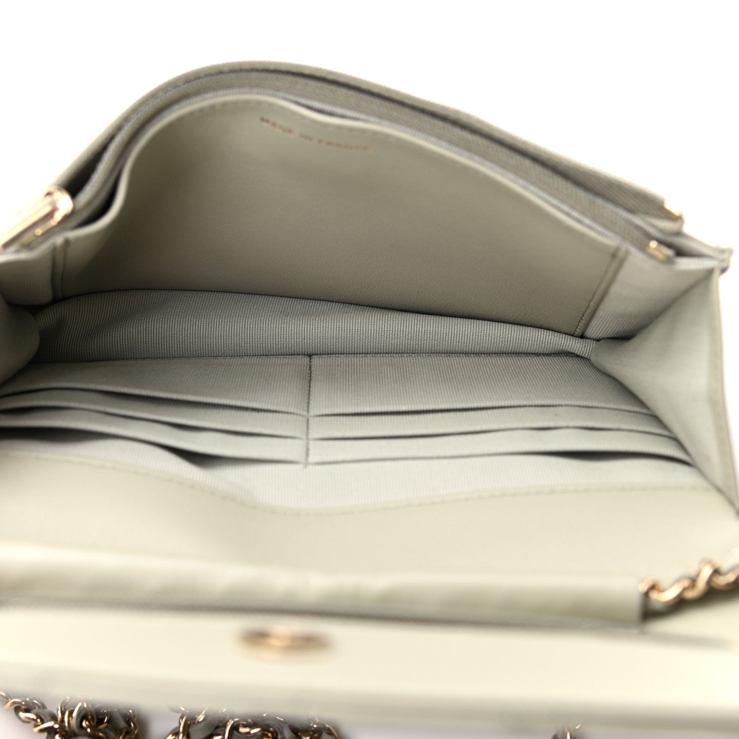 Chanel Lambskin Quilted Wallet On Chain WOC Grey 5 of 12