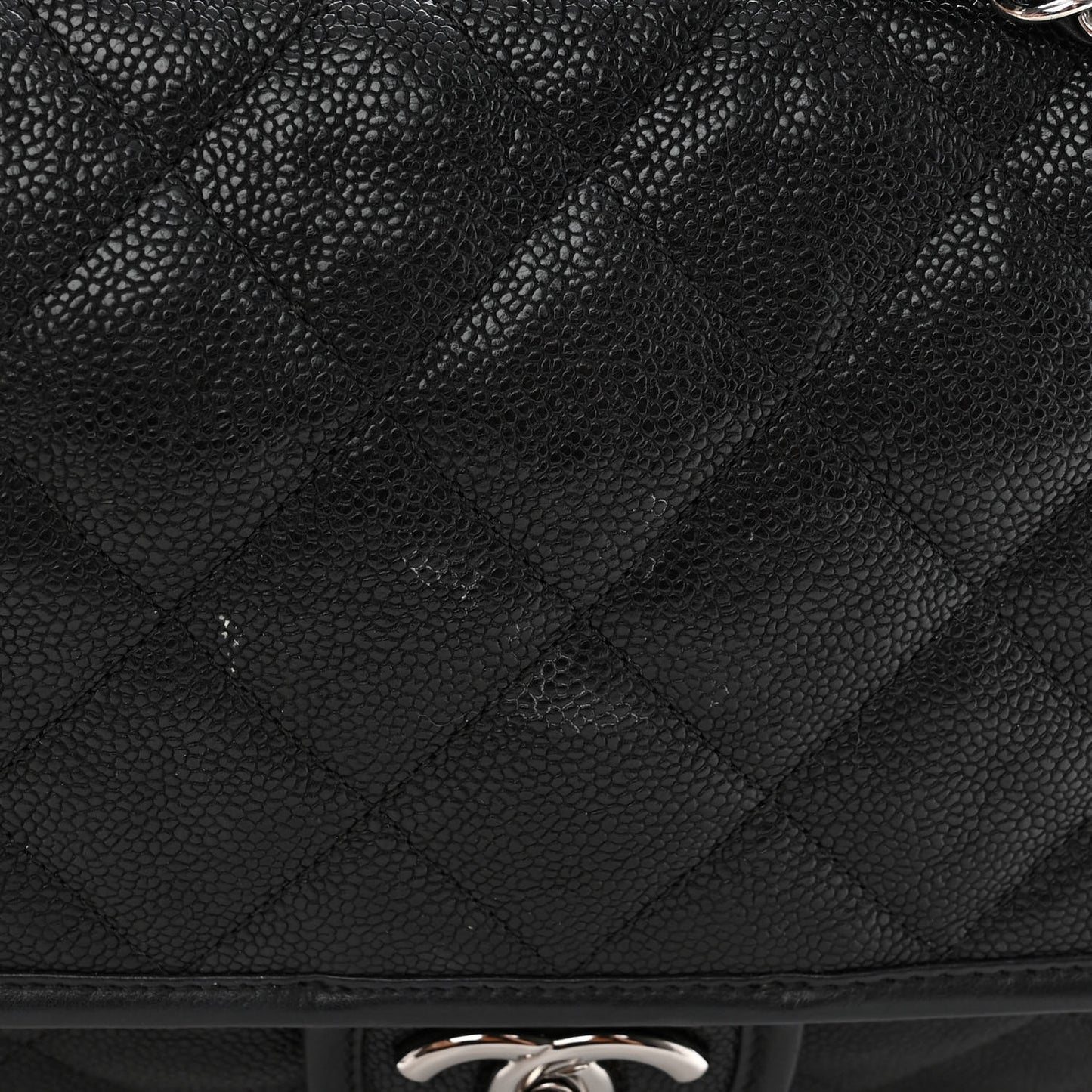 Caviar Quilted Large French Riviera Flap Black