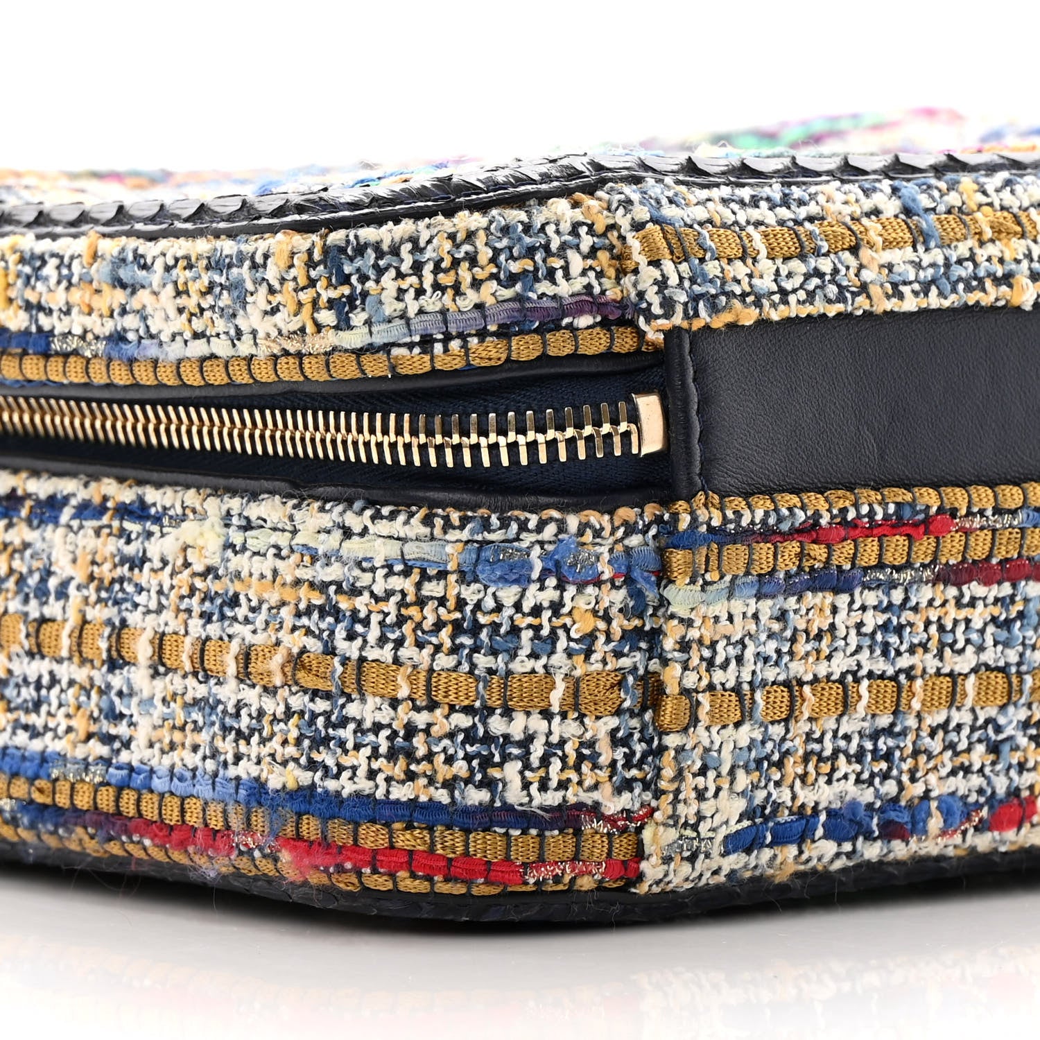 Chanel Tweed Snakeskin Quilted Medium CC Filigree Vanity Case Multicolor 9 of 13