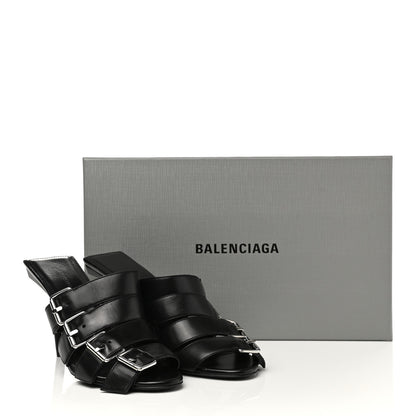 Balenciaga Shiny Sheepskin Bluckle K 80mm Sandals 38 Black 9 of 9