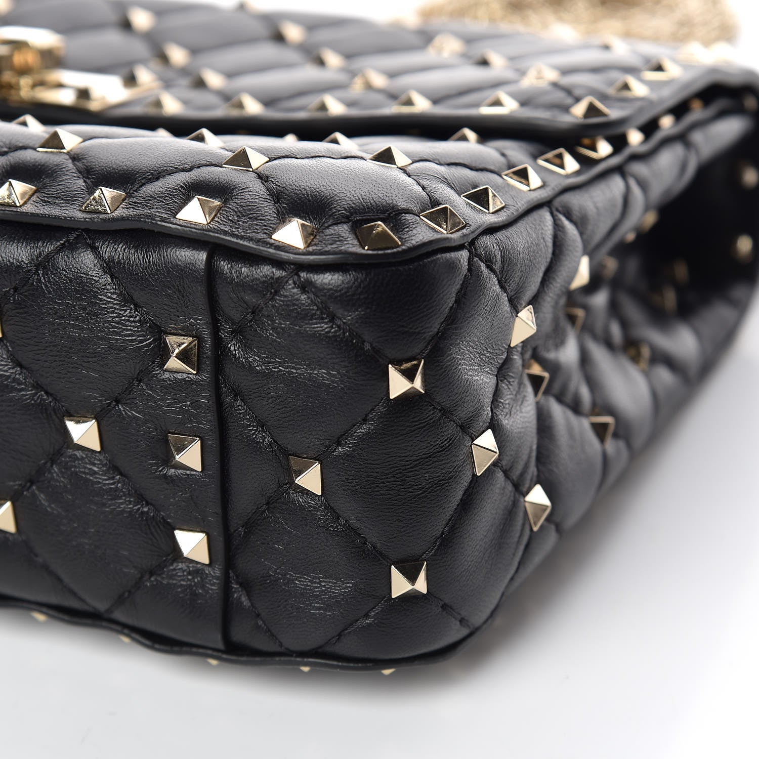 Valentino Garavani Lambskin Medium Rockstud Spike Shoulder Bag Black 8 of 13