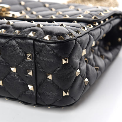 Valentino Garavani Lambskin Medium Rockstud Spike Shoulder Bag Black 8 of 13