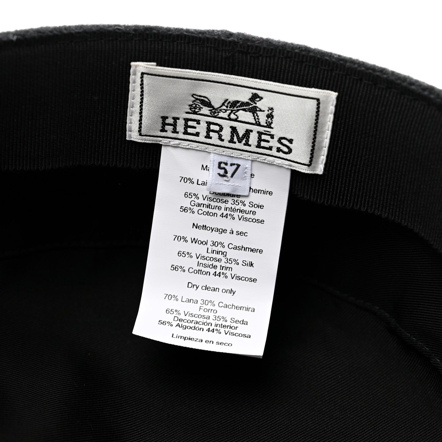 Wool Cashmere Cap 57 Black
