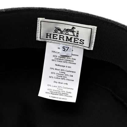 Hermes Wool Cashmere Cap 57 Black 8 of 8