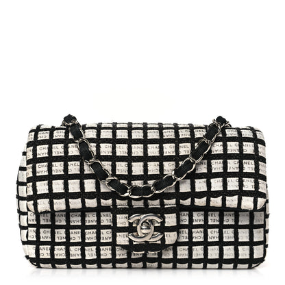 Chanel Ribbon Tweed Mini Rectangular Flap Black Ivory 1 of 9