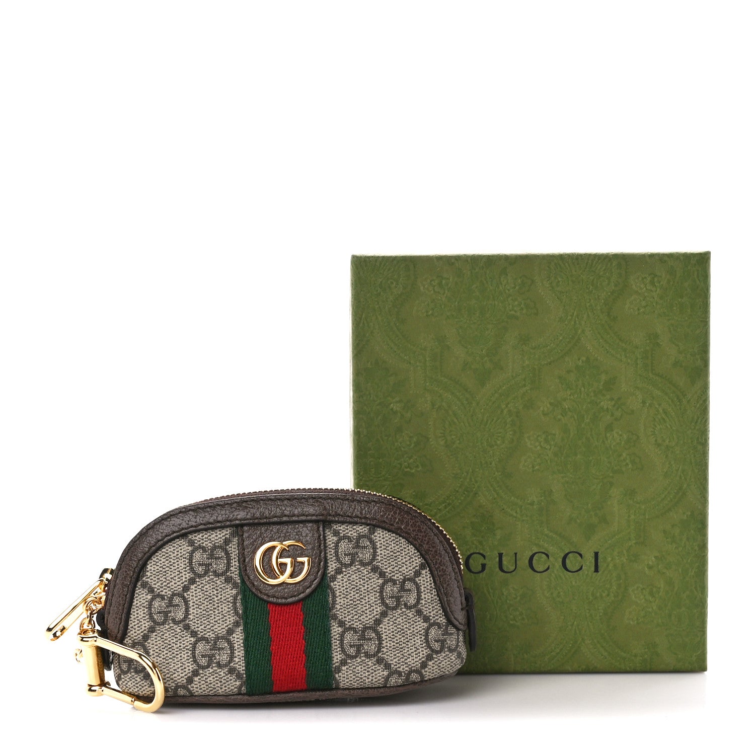 Gucci GG Supreme Monogram Web Ophidia Dome Key Pouch Beige New Acero 11 of 11
