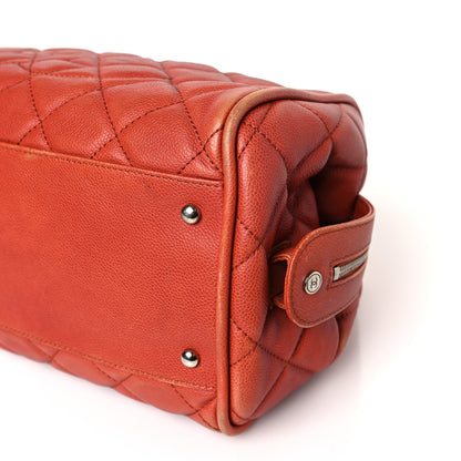 Chanel Caviar Quilted Timeless Bowler Orange 9 of 12