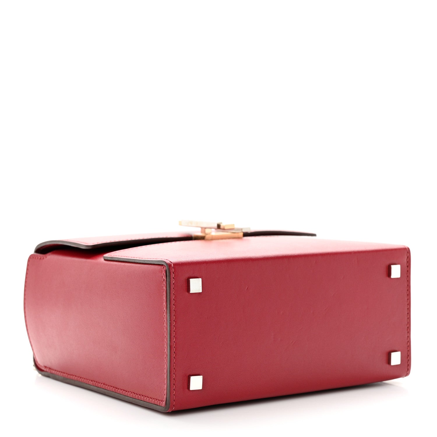 Hermes Villandry Calfskin Cinhetic Boxy Top Handle Bag Rubis 4 of 14