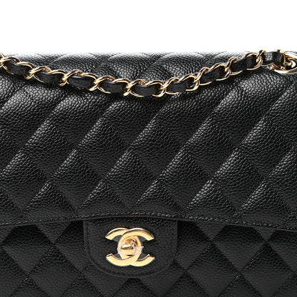 Chanel Caviar Quilted Medium Double Flap Black 10 of 12