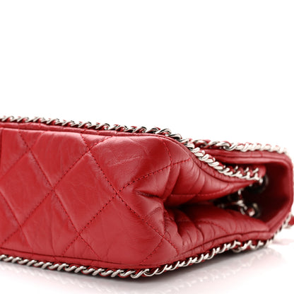 Chanel Crumpled Calfskin Medium Chain All Over Flap Red 10 of 11