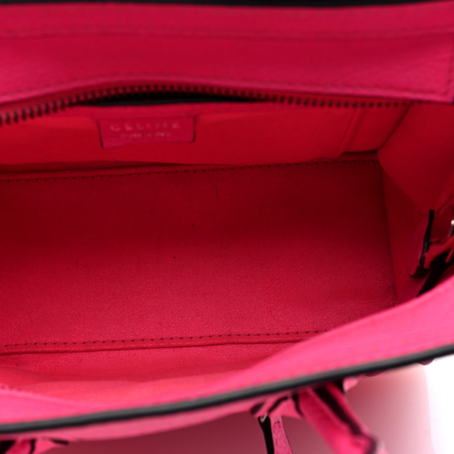 Drummed Calfskin Nano Luggage Fuchsia