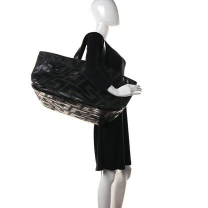 Celine Calfskin Logo Patchwork Cabas Dark Green Black 2 of 15