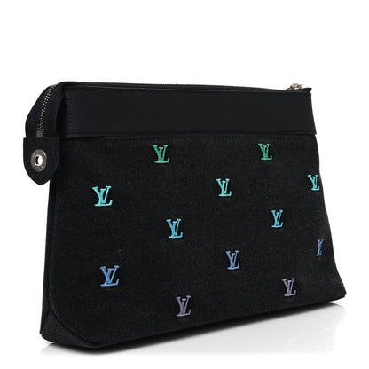 Louis Vuitton Blason Denim Pochette Voyage Souple Black Gradient Blue 3 of 6