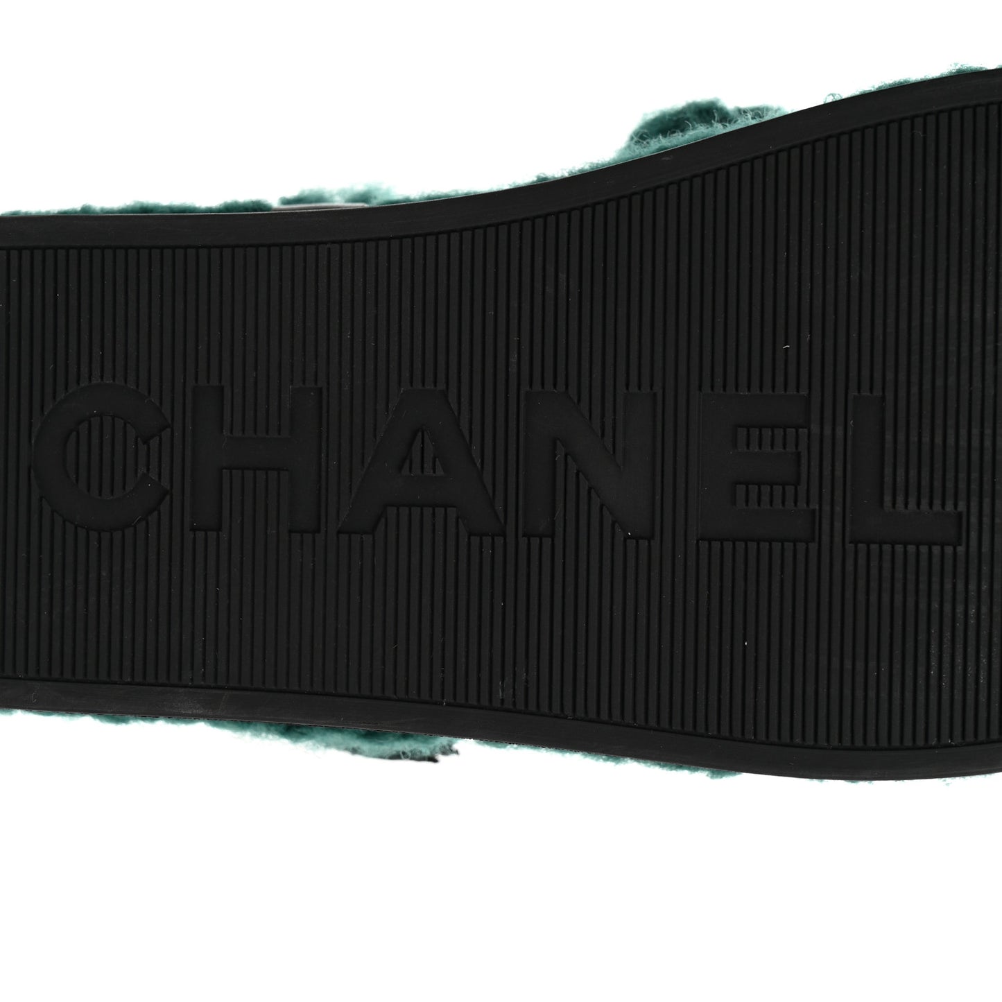 Cord Lambskin Quilted Logo Sandals 38 Green