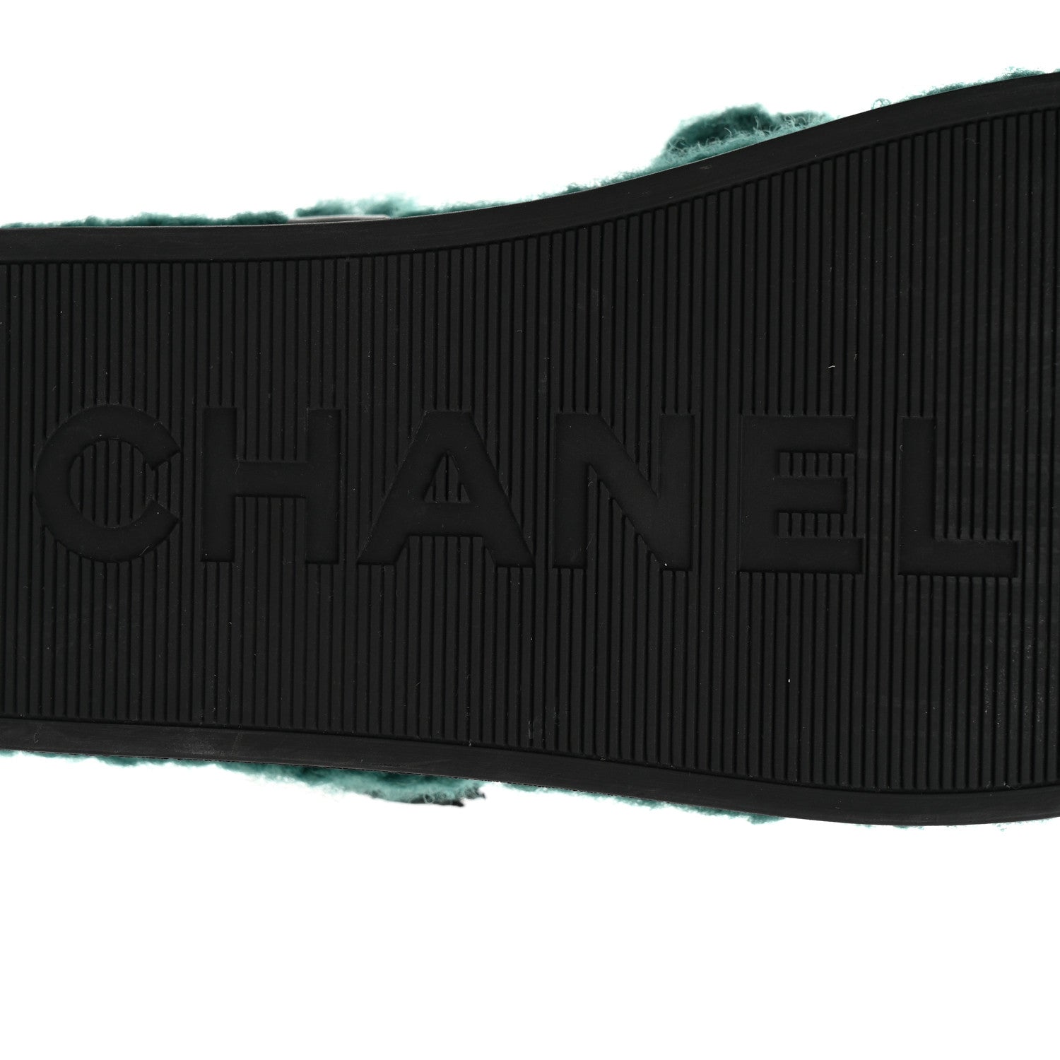 Chanel Cord Lambskin Quilted Logo Sandals 38 Green 8 of 8