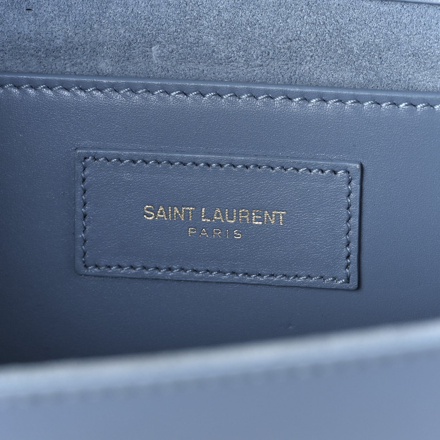 Smooth Calfskin Classic Monogram Cassandre Clutch Blue Glacier