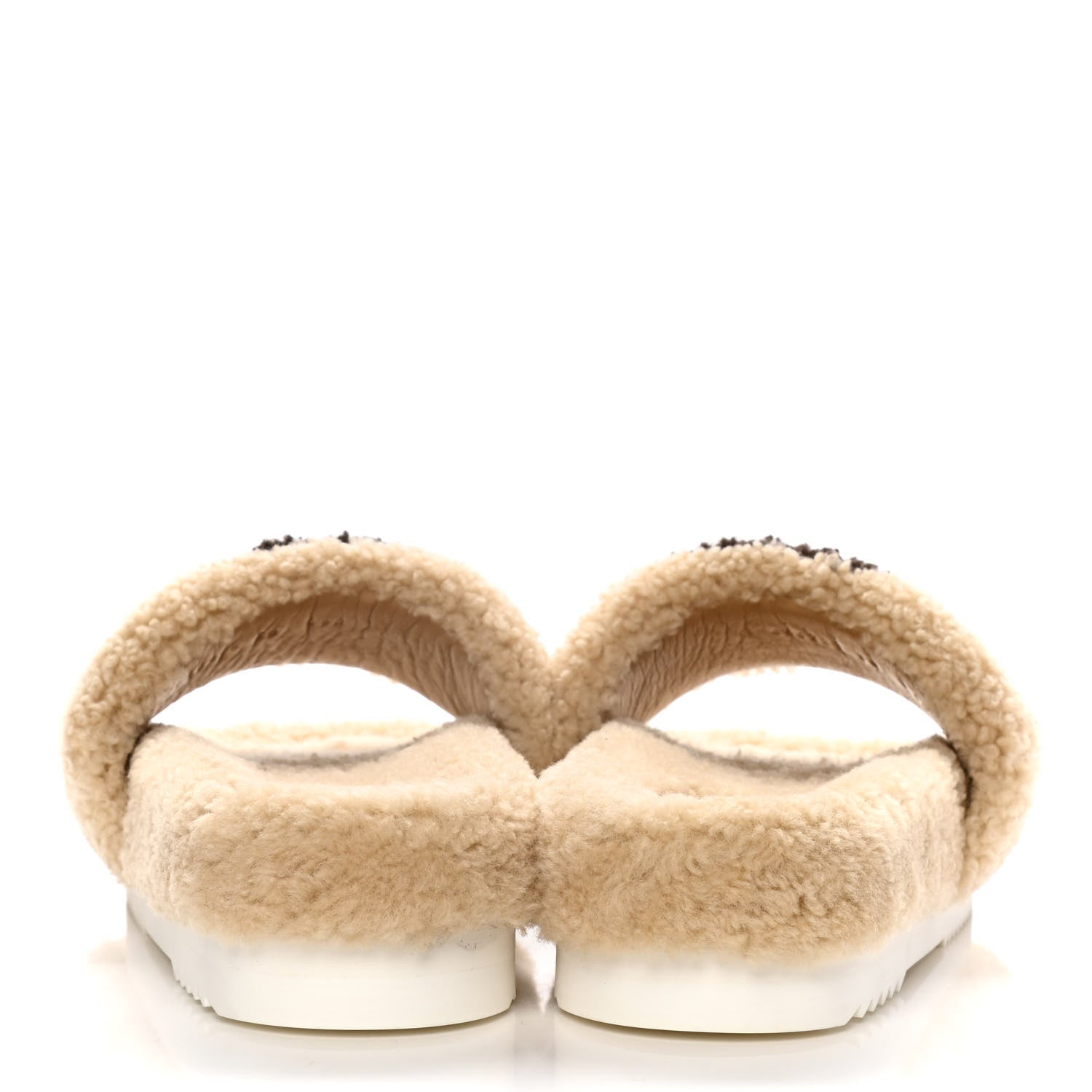 Gucci Shearling Womens Eileen Slide Sandals 38 Cocoa Butterscotch 6 of 11