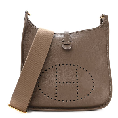 Hermes Taurillon Clemence Evelyne III PM Etoupe 1 of 12