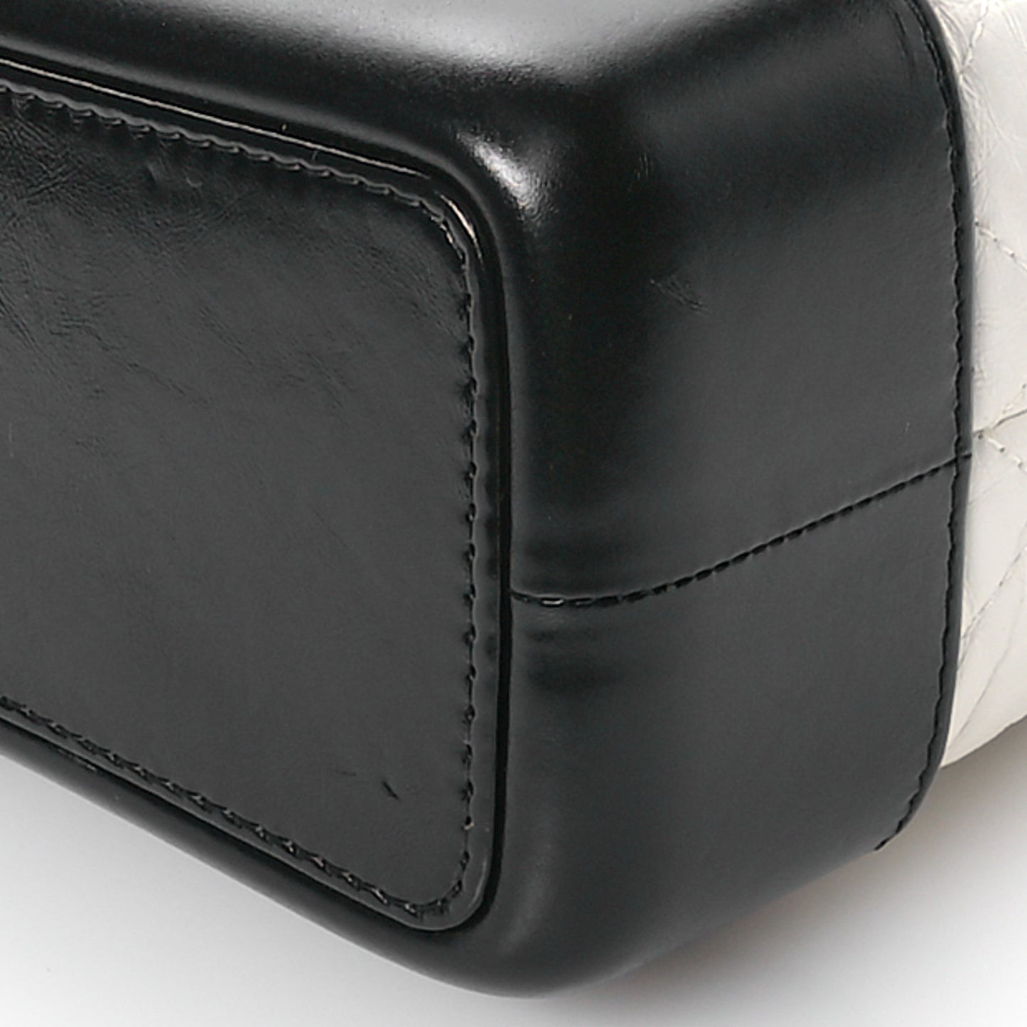 Aged Calfskin Quilted Small Gabrielle Backpack Black White