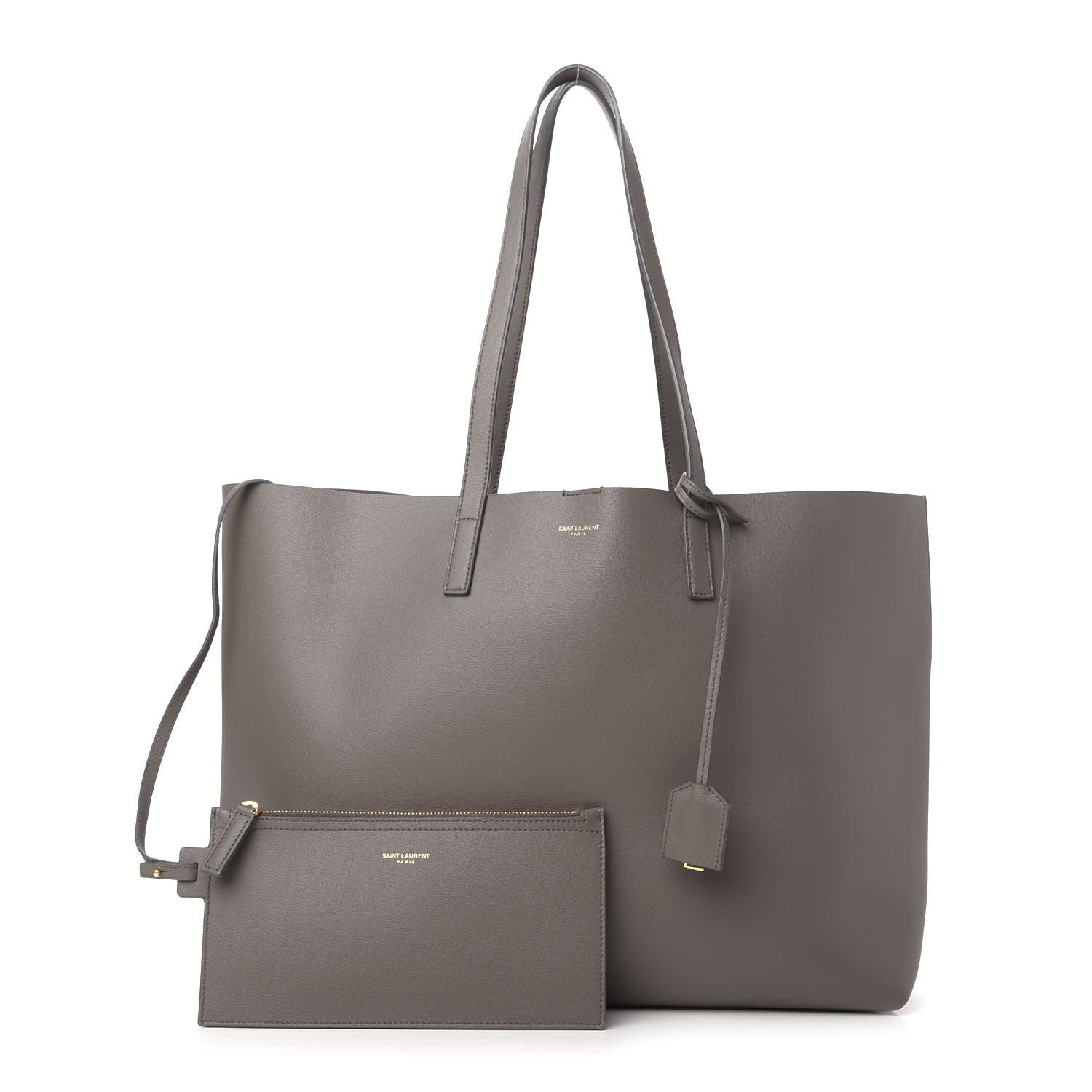 Saint Laurent Calfskin Large Shopping Tote Earth 1 of 9