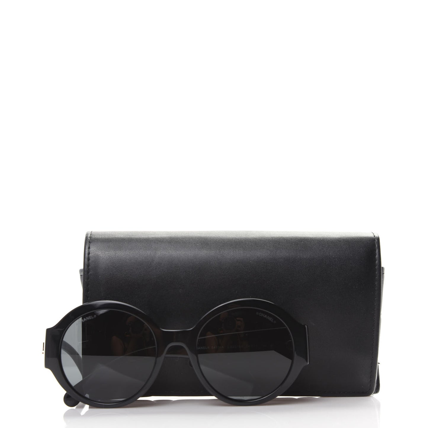 Acetate Polarized Round Sunglasses 5410 Black