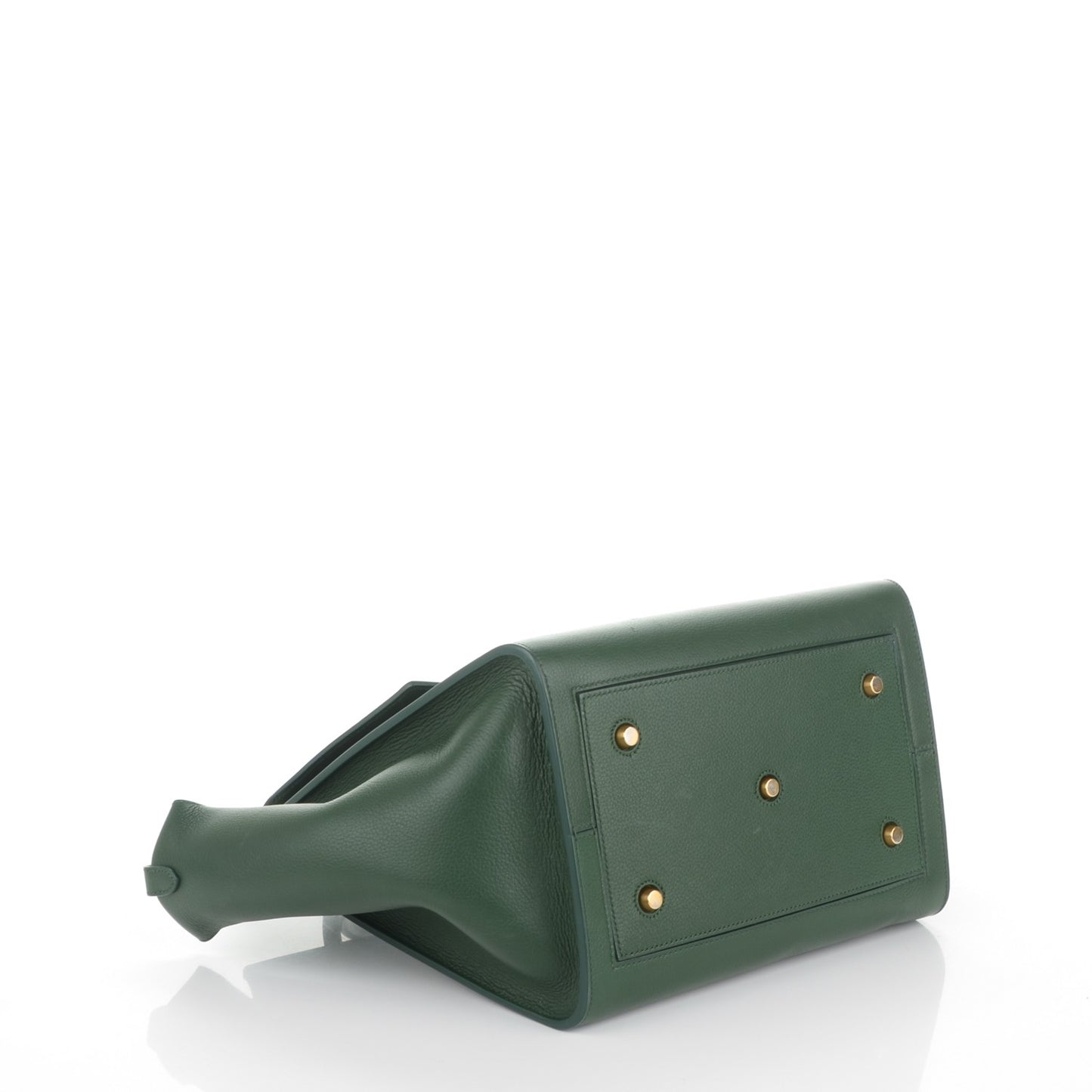 Crisped Calfskin Small Tie Knot Tote Dark Green