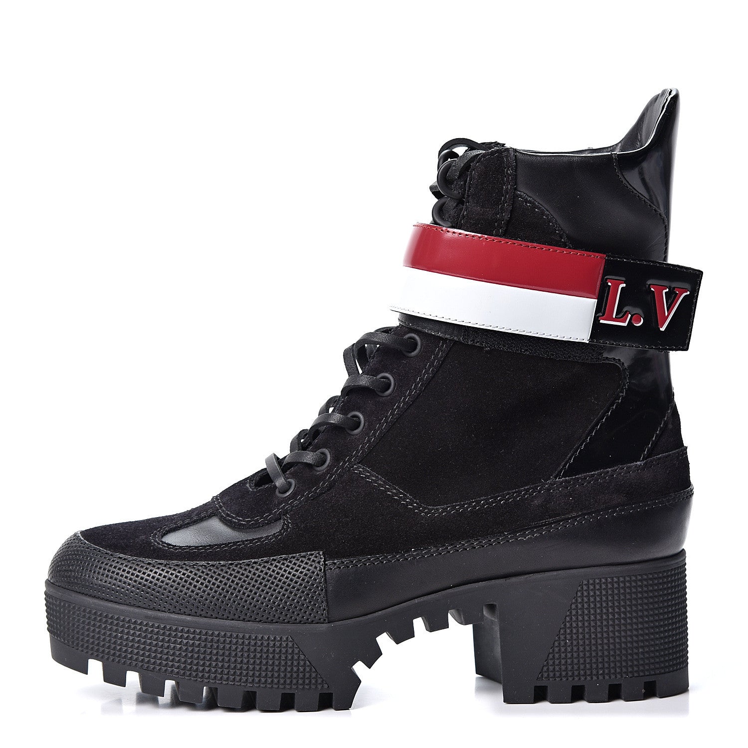 Louis Vuitton Suede Calfskin Laureate Platform Desert Boots 38 Black 1 of 9