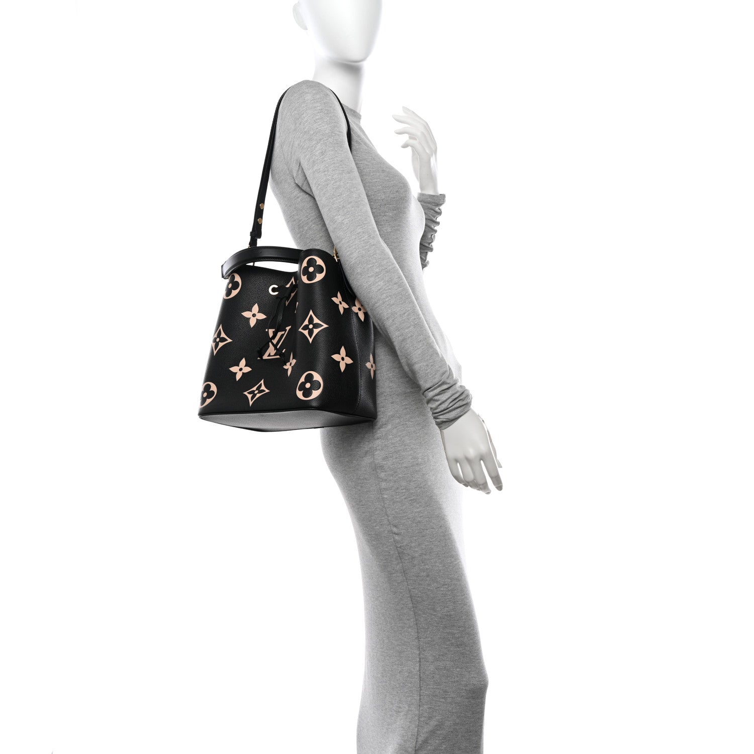 Louis Vuitton Empreinte Monogram Giant Neonoe MM Black Beige 2 of 10