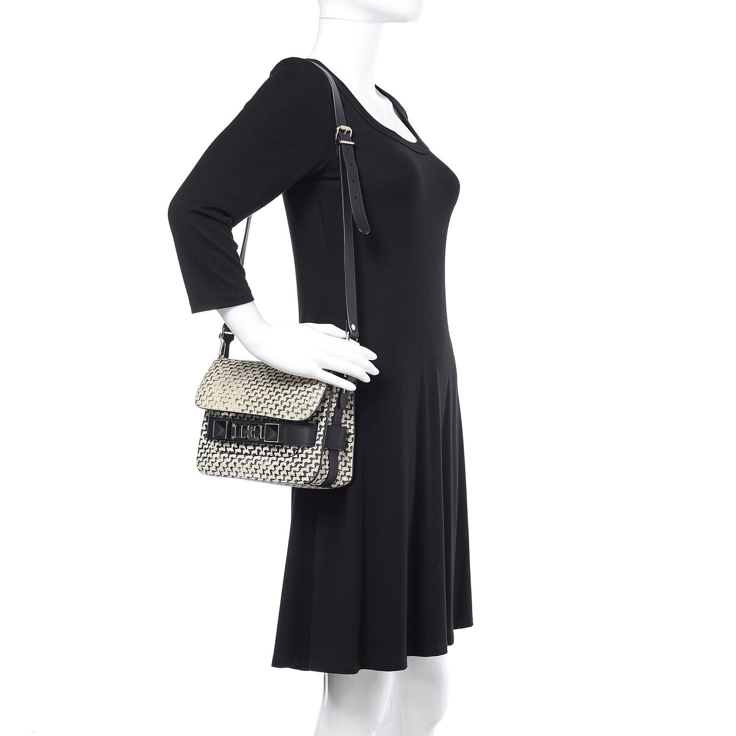 Proenza Schouler Suede Tweed Print Mini PS11 Classic Shoulder Bag Off White 2 of 16