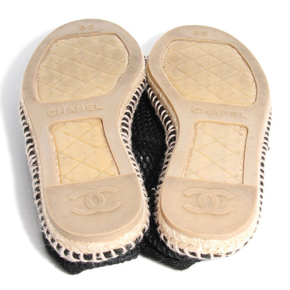 Chanel Mesh Lambskin Espadrilles 38 Black 4 of 4